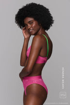 Wicked Pink Lace Bralette And Brief Set