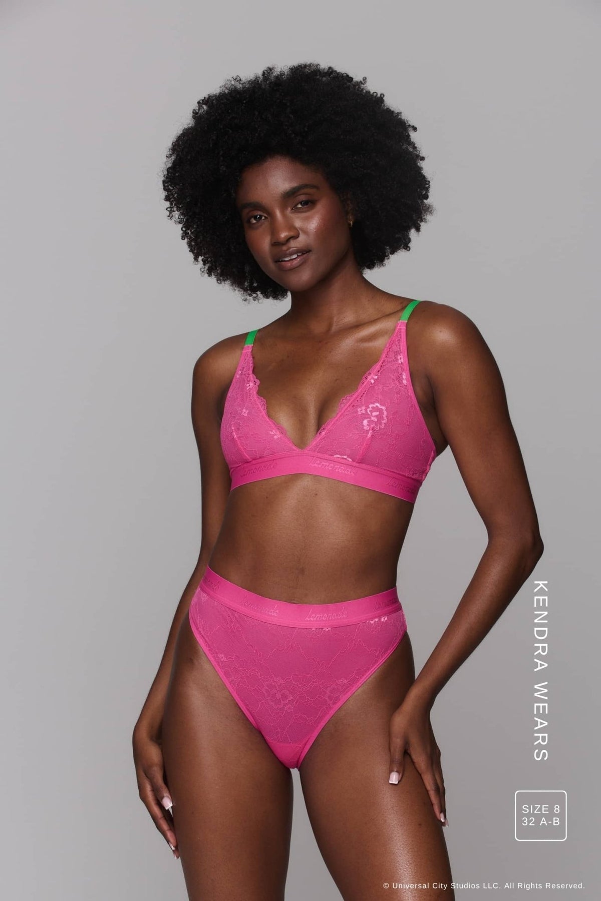 Wicked Pink Lace Bralette And Brief Set