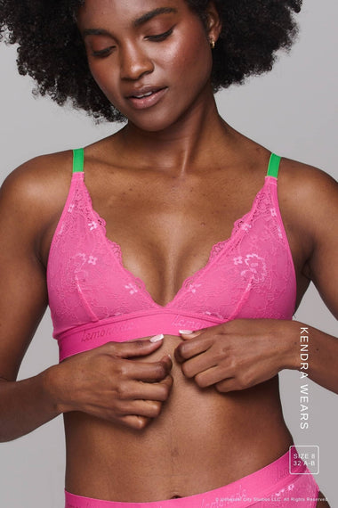 Wicked Picot Lace Bralette - Pink