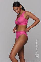 Wicked Picot Lace Fuller Cup Bralette & Brief Set - Pink - Lemonade Dolls